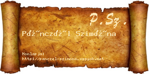 Pánczél Szimóna névjegykártya