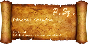 Pánczél Szimóna névjegykártya